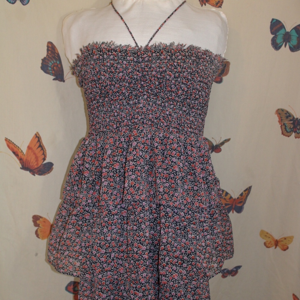American Eagle Size L Strapless Floral Dress